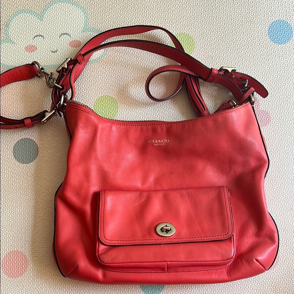 Coach Cherry Red Leather Shoulder Bag